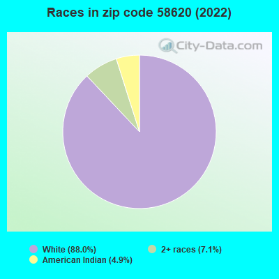 Races in zip code 58620 (2022)