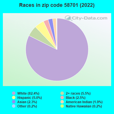 Races in zip code 58701 (2019)