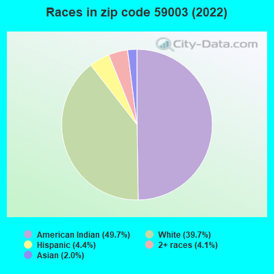 Races in zip code 59003 (2019)
