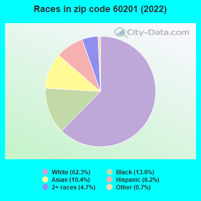 Races in zip code 60201 (2019)