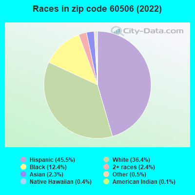 Races in zip code 60506 (2021)
