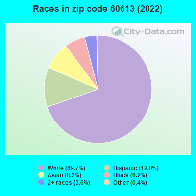 Races in zip code 60613 (2019)