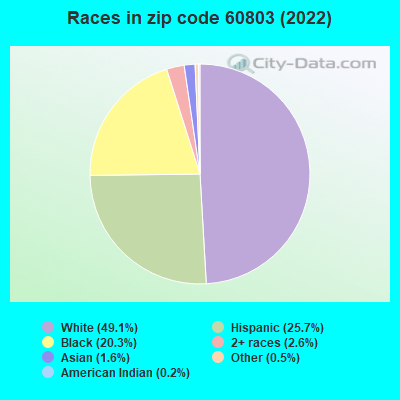 Races in zip code 60803 (2022)