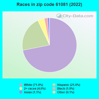 Races in zip code 61081 (2021)