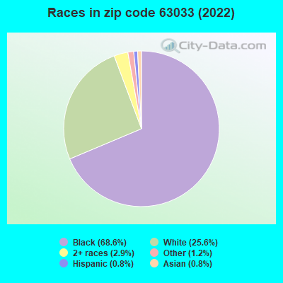 Races in zip code 63033 (2021)