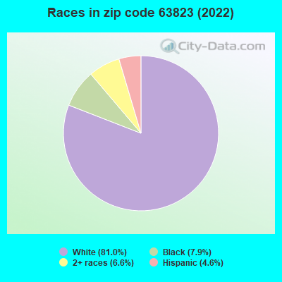 Races in zip code 63823 (2021)