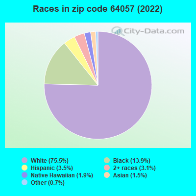 Races in zip code 64057 (2021)