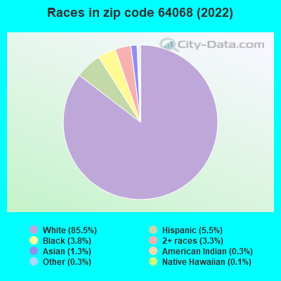Races in zip code 64068 (2021)