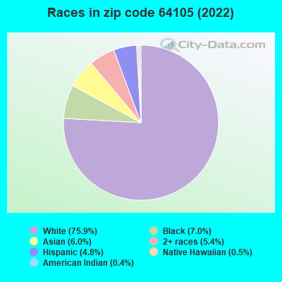 Races in zip code 64105 (2021)