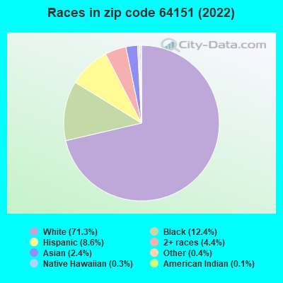 Races in zip code 64151 (2021)