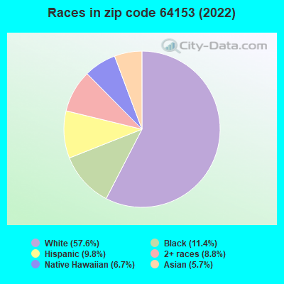 Races in zip code 64153 (2021)