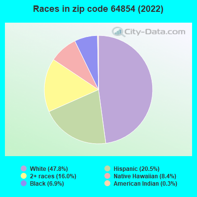 Races in zip code 64854 (2019)
