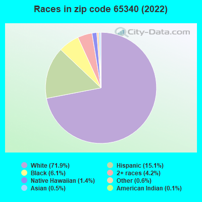 Races in zip code 65340 (2019)