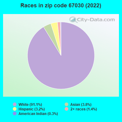 Races in zip code 67030 (2021)