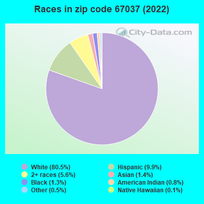 Races in zip code 67037 (2022)