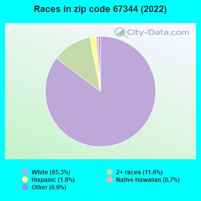 Races in zip code 67344 (2021)