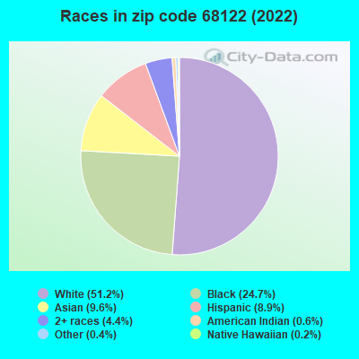Races in zip code 68122 (2022)