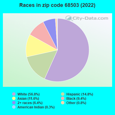 Races in zip code 68503 (2021)