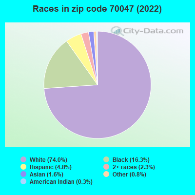 Races in zip code 70047 (2019)
