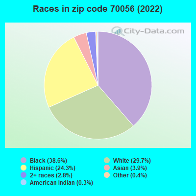 Races in zip code 70056 (2019)