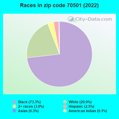 Races in zip code 70501 (2021)
