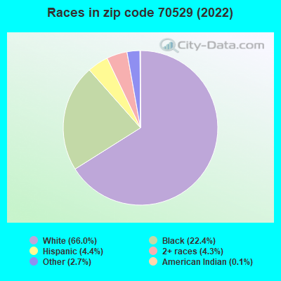 Races in zip code 70529 (2022)