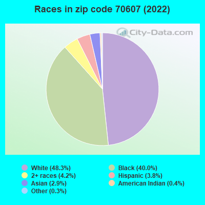 Races in zip code 70607 (2022)
