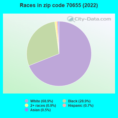 Races in zip code 70655 (2022)