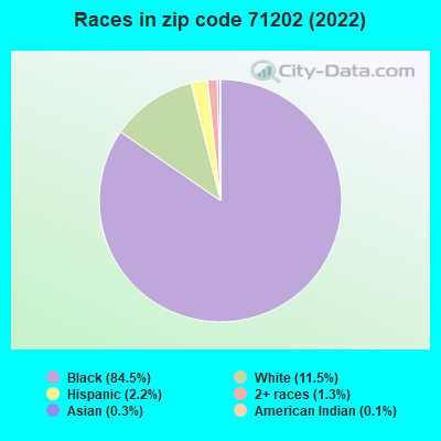 Races in zip code 71202 (2021)