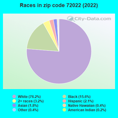 Races in zip code 72022 (2022)