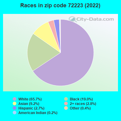Races in zip code 72223 (2022)