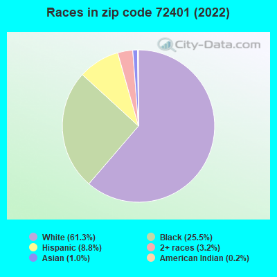 Races in zip code 72401 (2021)