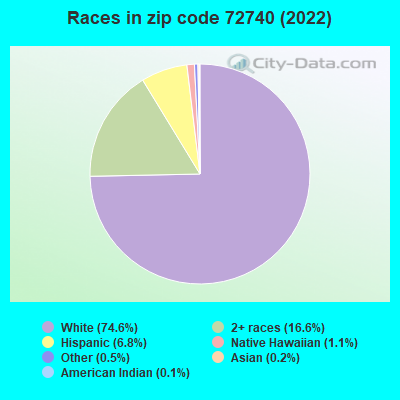 Races in zip code 72740 (2021)