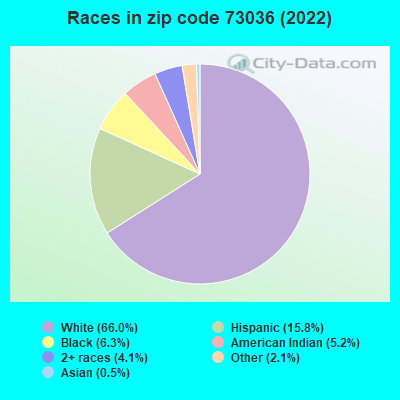 Races in zip code 73036 (2019)