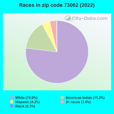 Races in zip code 73062 (2019)