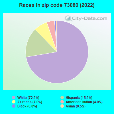 Races in zip code 73080 (2022)