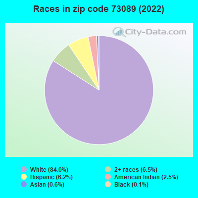 Races in zip code 73089 (2019)