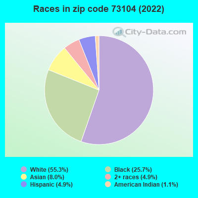 Races in zip code 73104 (2019)