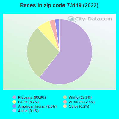 Races in zip code 73119 (2021)