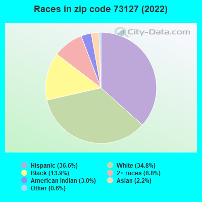 Races in zip code 73127 (2021)