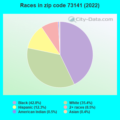 Races in zip code 73141 (2021)