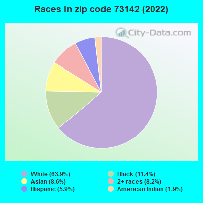 Races in zip code 73142 (2022)