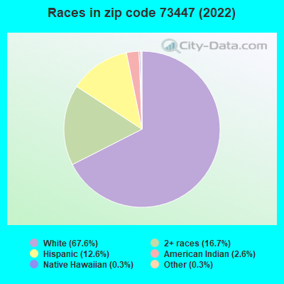 Races in zip code 73447 (2021)
