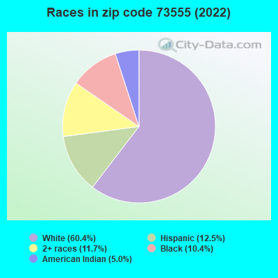 Races in zip code 73555 (2019)