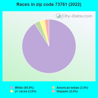 Races in zip code 73761 (2019)