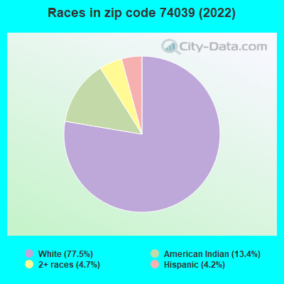 Races in zip code 74039 (2019)