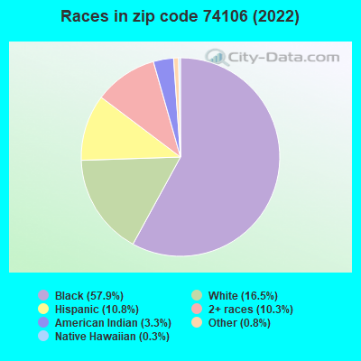 Races in zip code 74106 (2021)