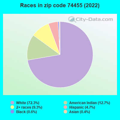 Races in zip code 74455 (2019)