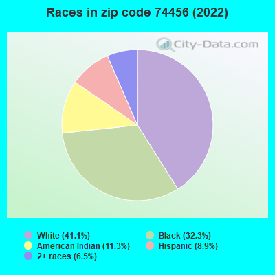Races in zip code 74456 (2019)