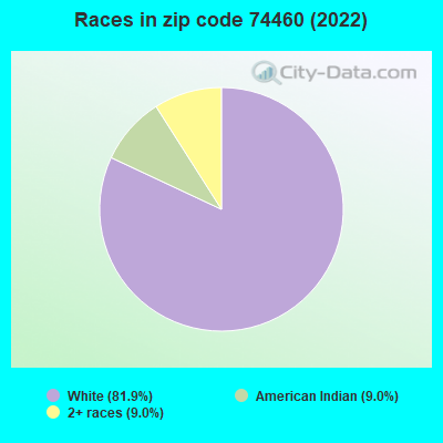 Races in zip code 74460 (2022)